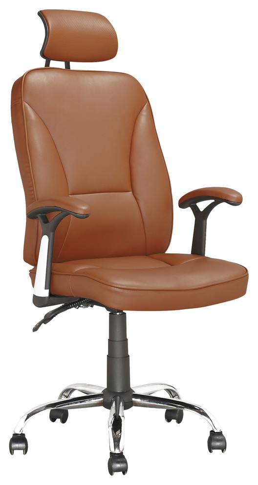 CorLiving Workspace Executive Tilting Office Chair in LighBrown Leatherette
