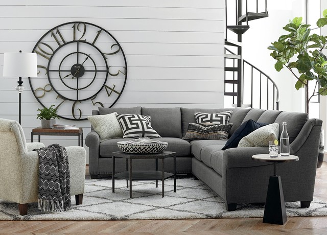 American Casual Ellery Large L-Shaped Sectional by Bassett - Living