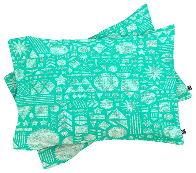 Deny Designs Nick Nelson Modern Elements In Turquoise Pillow Shams