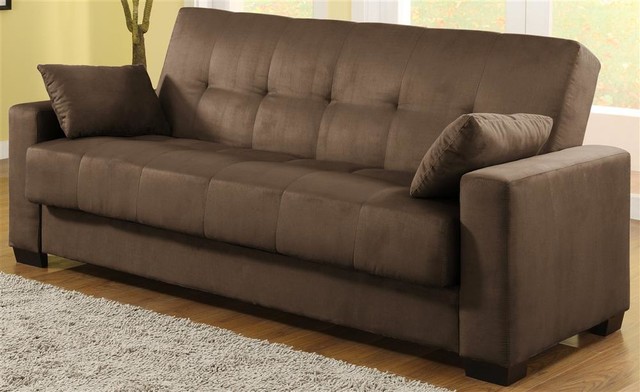 Napa Convertible Sofa Bed in Java Microsuede
