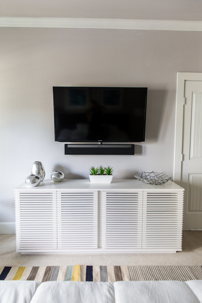 Master Bedroom Media Console Contemporary Bedroom