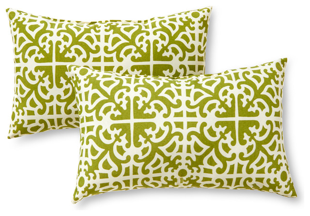 19"x12" Outdoor Toss Pillows, Set of 2 - Contemporary - Outdoor