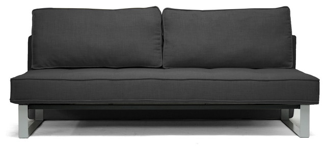 Baxton Studio Shelby Dark Gray Linen Modern Sofa Bed