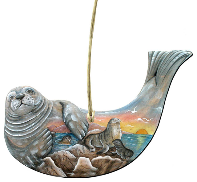 Scenic Seal Ornament Traditional Christmas Ornaments by G