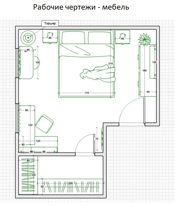 Частный дом спальня