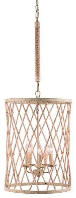 Zuo Modern Mica Ceiling Lamp Twine and Beige with Rust