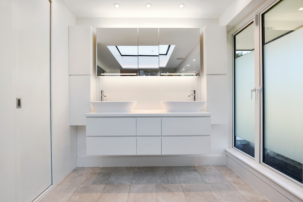 Design ideas for a contemporary bathroom in Surrey.