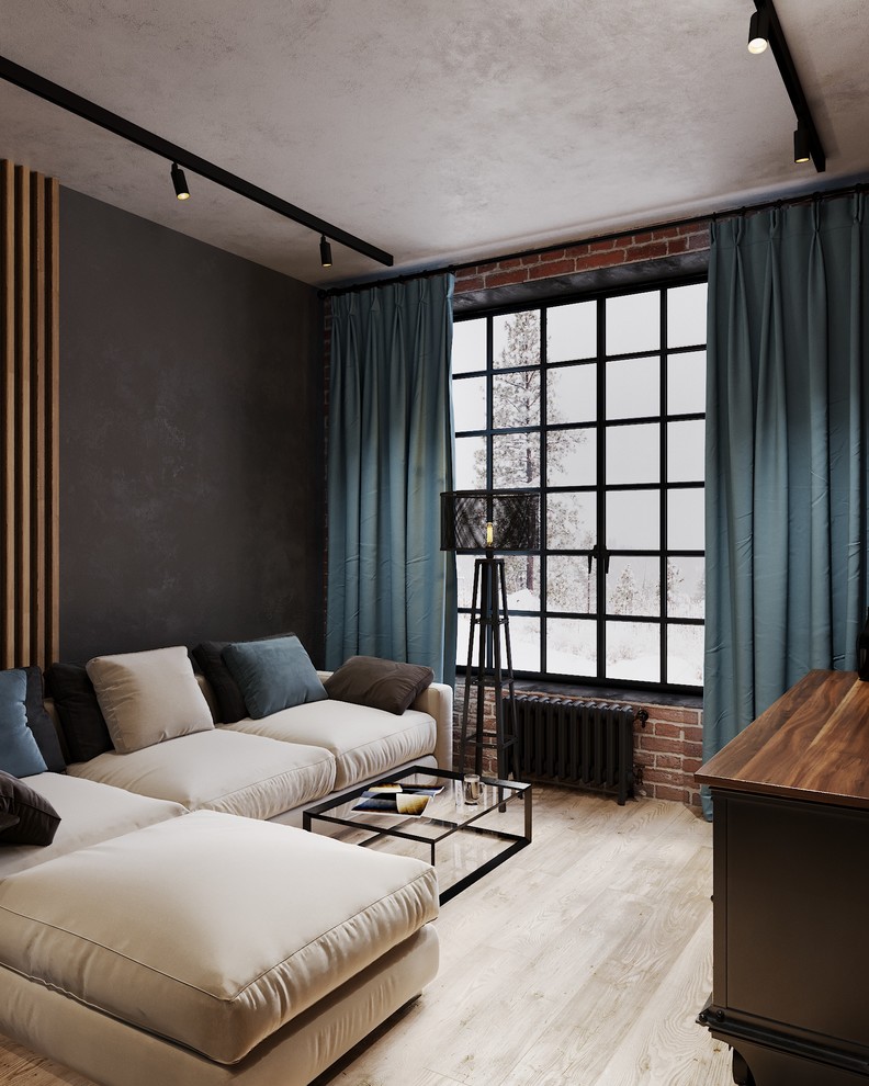 3D проект квартиры-студии 55 м.кв.