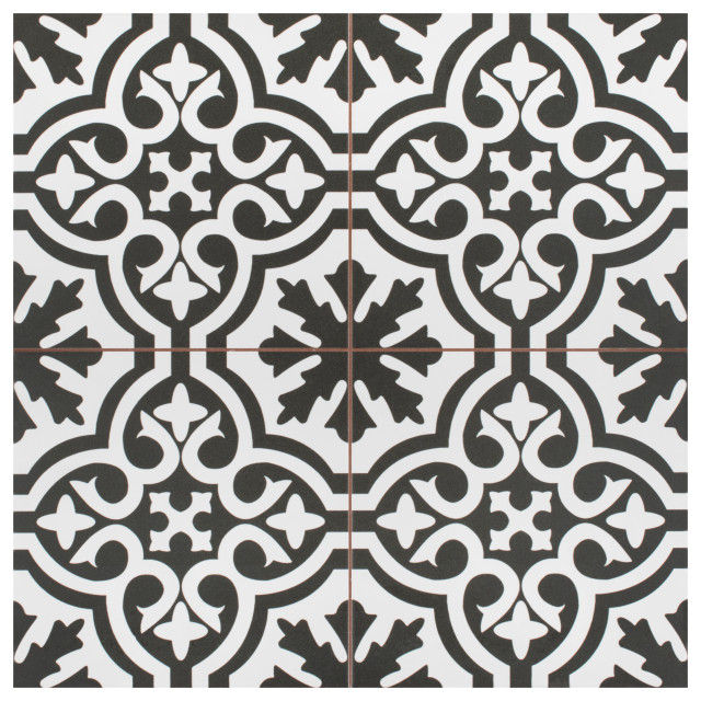 Berkeley II Black Ceramic Floor and Wall Tile