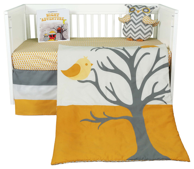 Nightie Night Owl 5 Piece Crib Bedding Set With Storybook