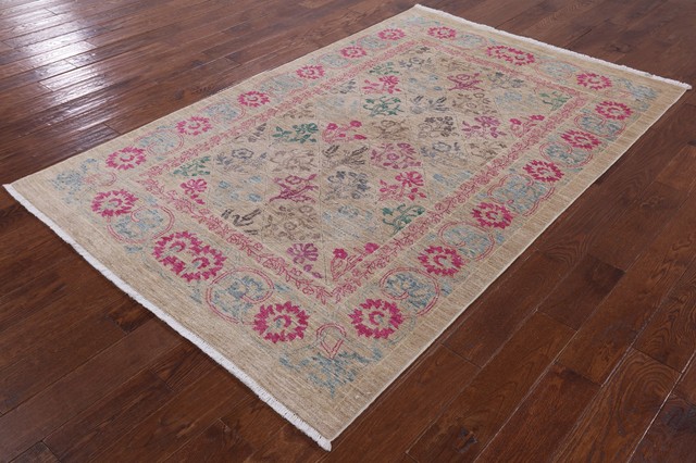 5'0"x7'9" William Morris Hand Knotted Wool Area Rug, Q1853