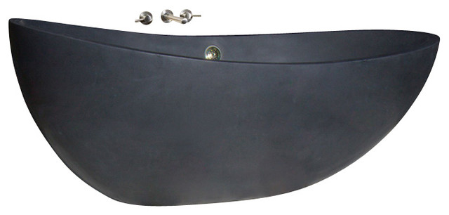 t-zen-72 black lava honed bath tub - contemporary - bathtubs -