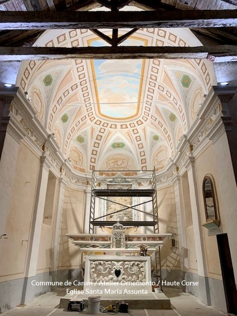 Restauration de la voûte de l’église Santa Maria Assunta en corse