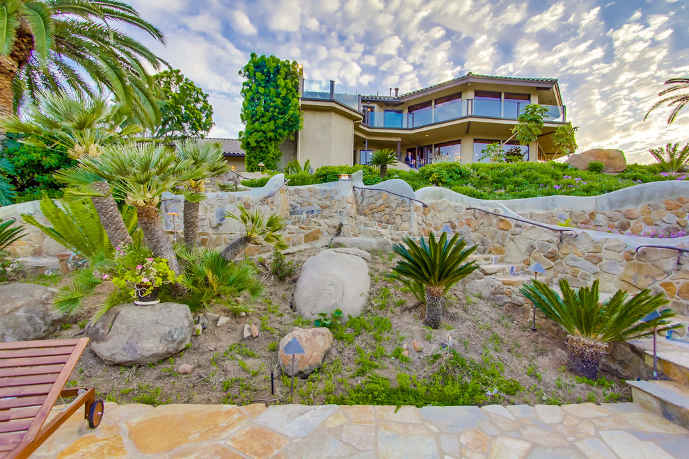 This is an example of a tropical garden in San Diego.