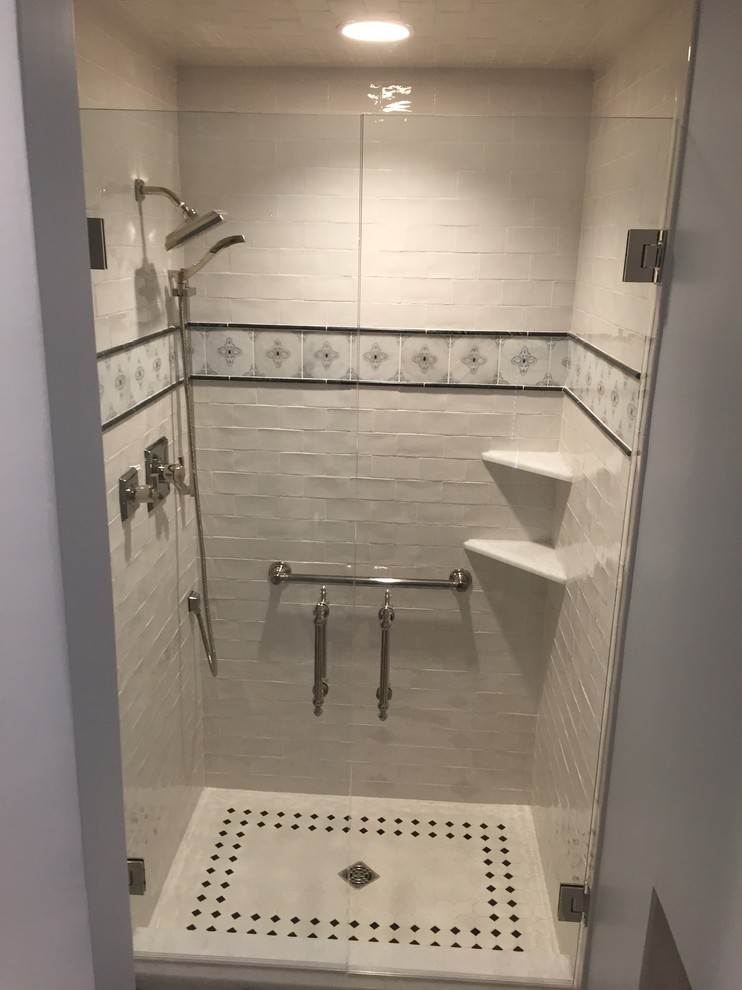Master bathroom shower with universal design