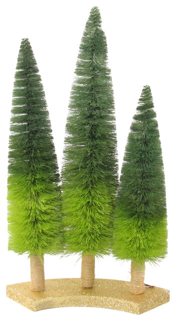 15 75 Ombre Green Sisal Christmas Trees Table Top Decoration
