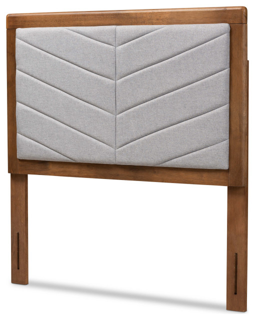 Lenna MidCentury Twin Size Headboard, Light Gray Transitional