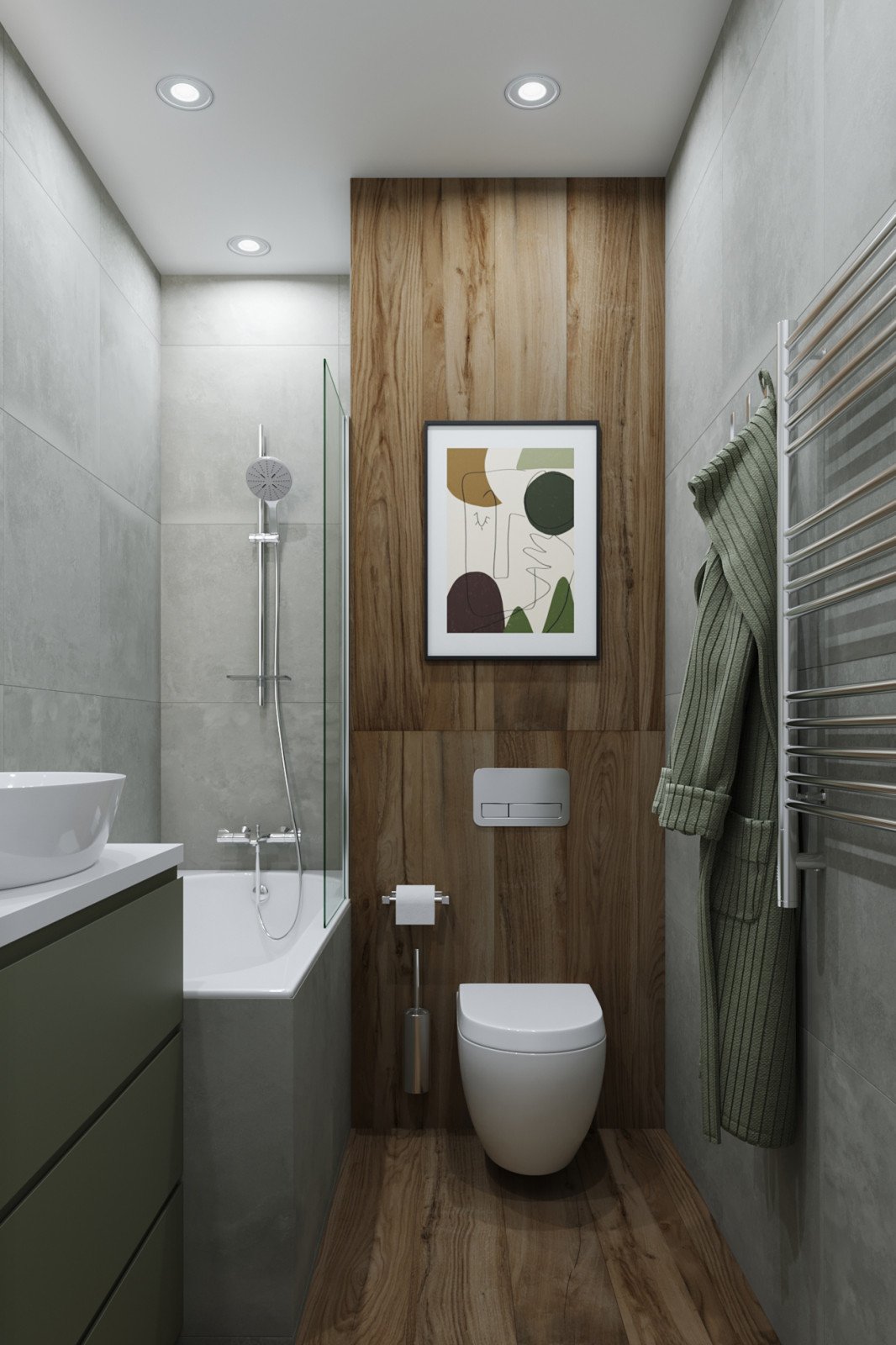 ЖК Серебряный парк, современный интерьер с элементами Эко-стиля