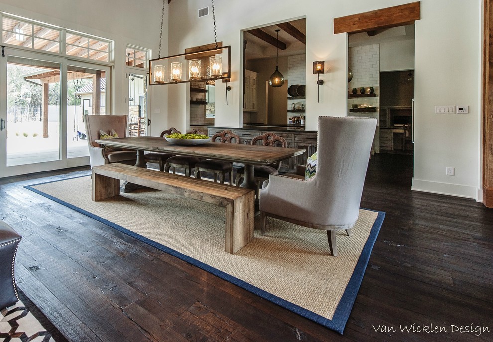 Transitional dining room photo in Austin
