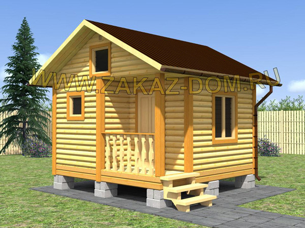 Баня из профилированного бруса (4х4 м) - Проект № Б-5