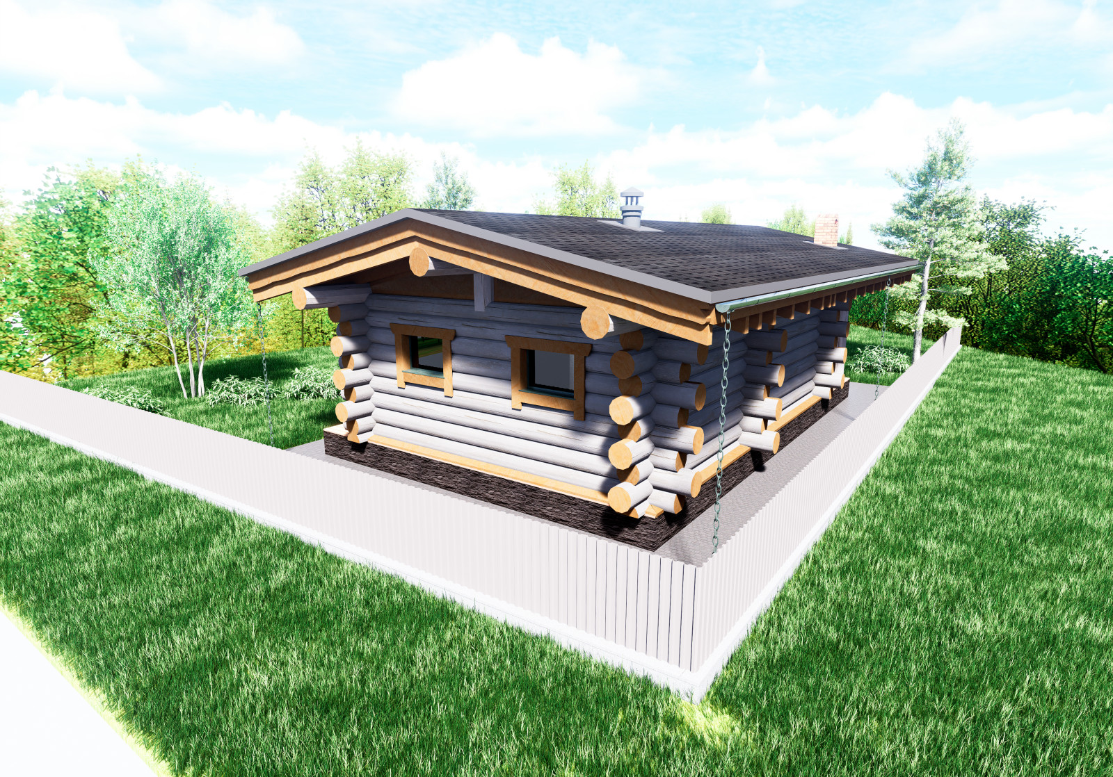 Баня из бревна ручной рубки, кело