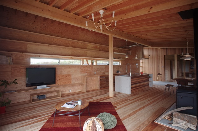 大垣の平屋 contemporary-living-room