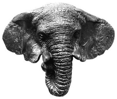 Goliath Elephant Bin Pull, Antique-Style Pewter