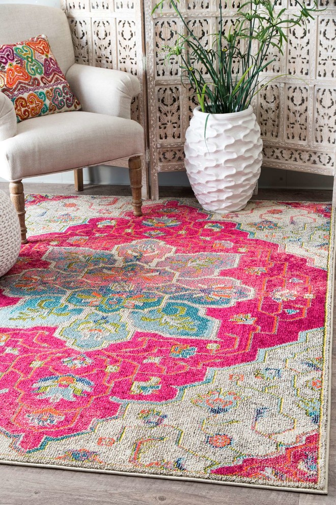 Bohemian Floral Medallion Area Rug Contemporary Area Rugs by nuLOOM