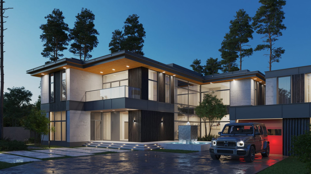 Night view of Miami house