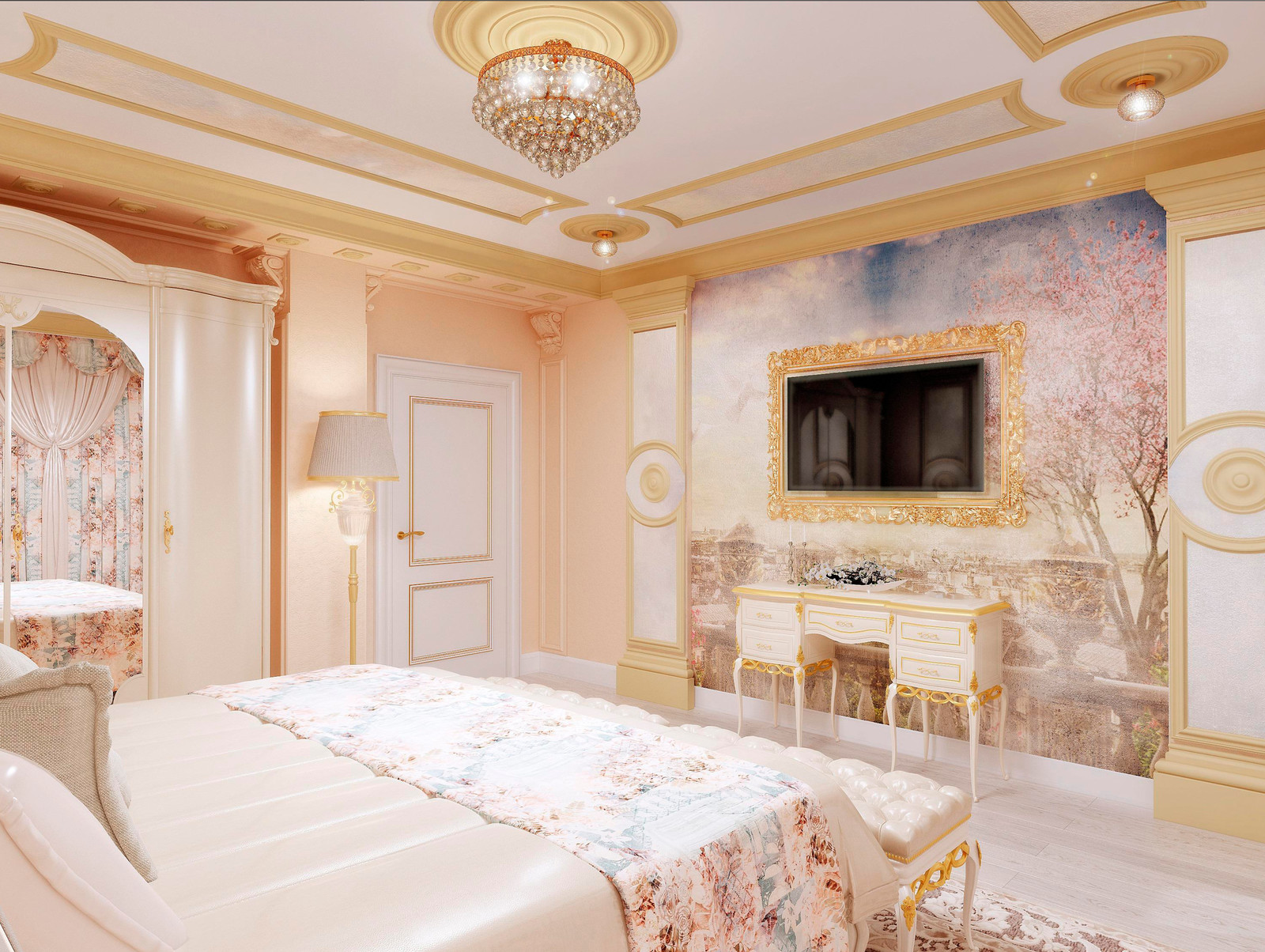 Классический интерьер с элементами греческого стиля