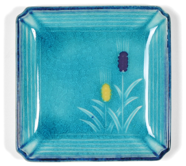 Blue Mugi Small Square Plate Asian Decorative Plates By Miya