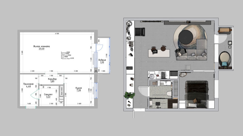 Однокомнатная квартира в стиле Industrial для режиссера с большим псом