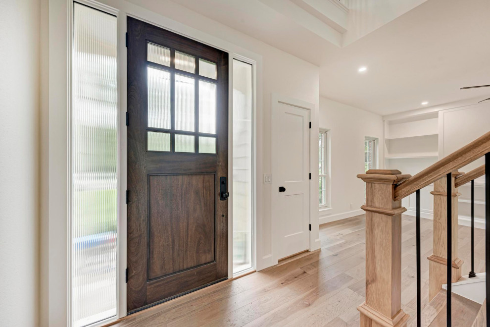 Entryway - transitional entryway idea in Austin