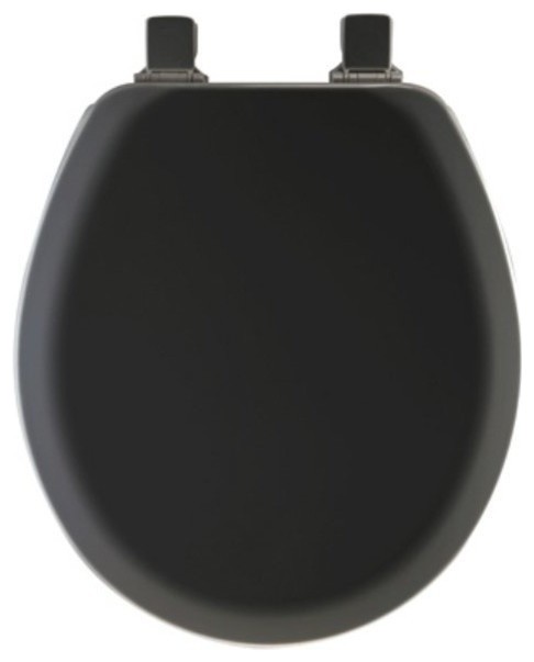Mayfair 41EC 047 Sedile WC In Legno Nero Con Cerniere A Sgancio Rapido – Forma Rotonda, 36,5 X 43,8 Cm - 2