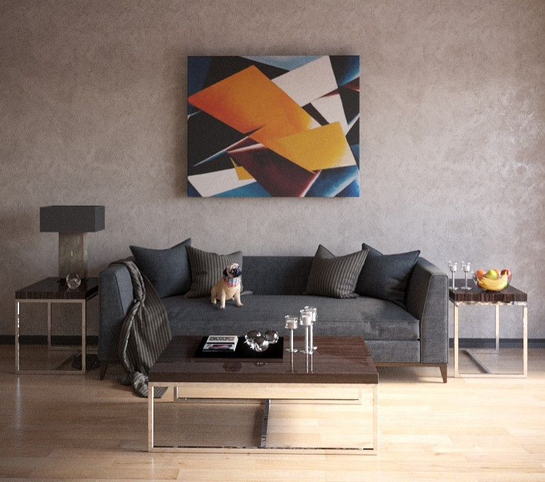 3d-визуализация гостиной