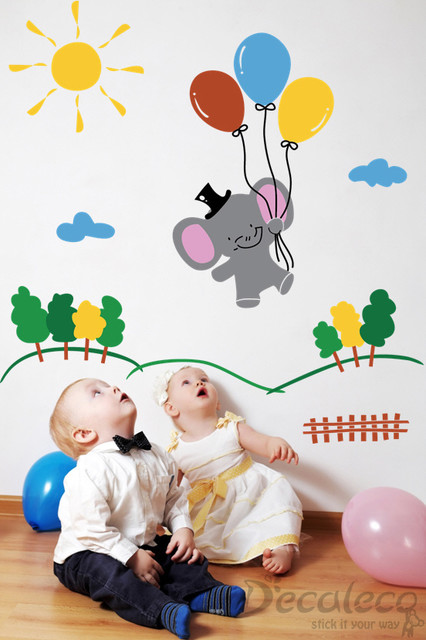 Elfy the Elephant GIANT wall decal for kids room