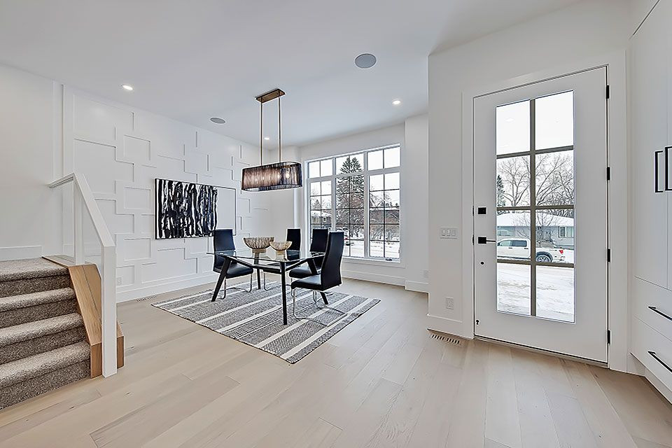 Inspiration for a transitional home design remodel in Calgary
