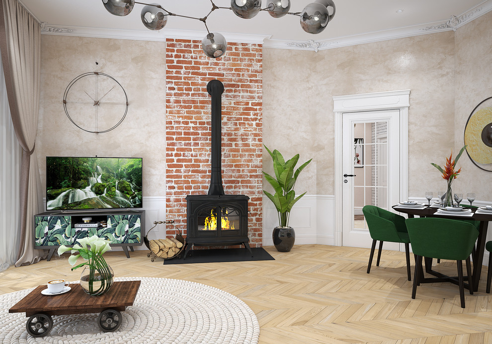 КЛАССИКА С ИНДУСТРИАЛЬНЫМИ ДЕТАЛЯМИ (дизайн гостинной)