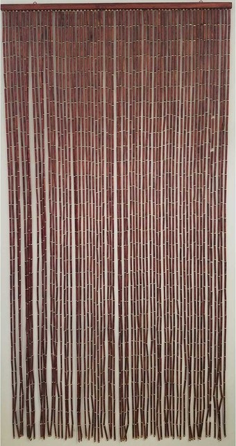 Evideco Wooden Sticks Beaded Curtain Doorway 65 Strings Natural