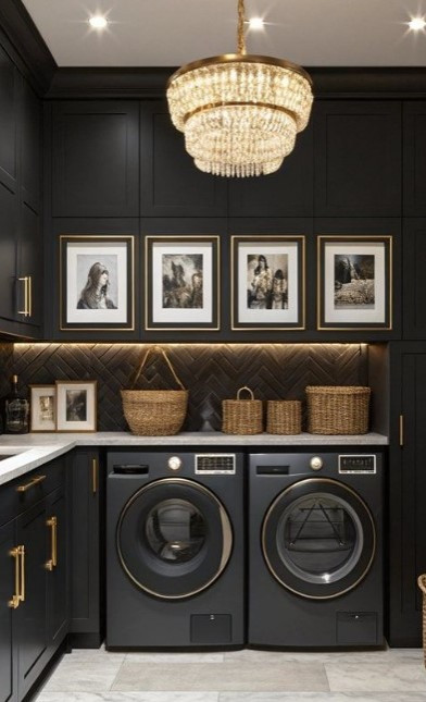 Wallpaper installation Laundry Room in Moapa - Shabby-chic Style ...