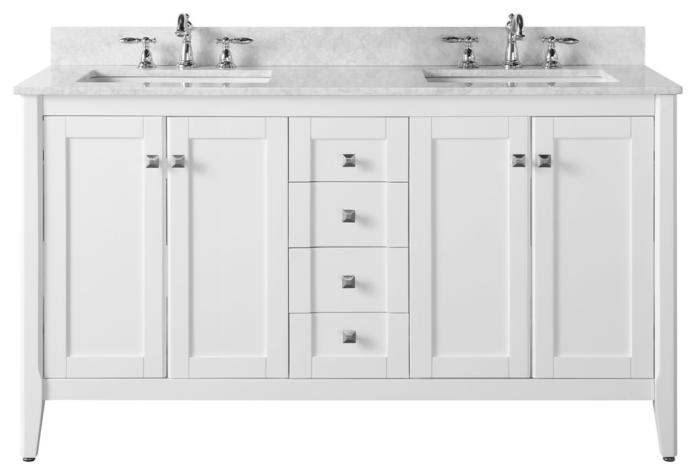 Shelton 48" Bath Vanity Set, White Transitional Bathroom Vanities