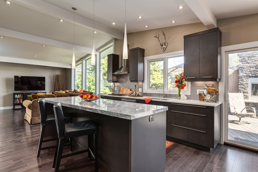 Photo of a contemporary kitchen in Calgary.
