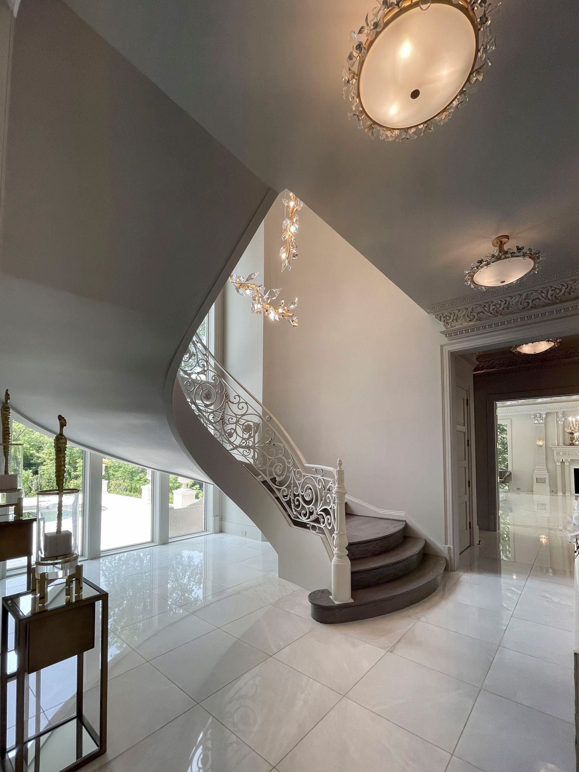 104_Curved Staircases in 18th Century French Inspired Mansion, Mclean VA 22101