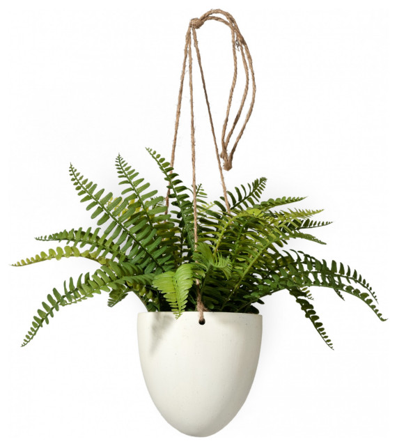 Serene Spaces Living Faux Boston Fern Hanging Pot - Beach Style -  Artificial Plants And Trees - by Serene Spaces Living | Houzz