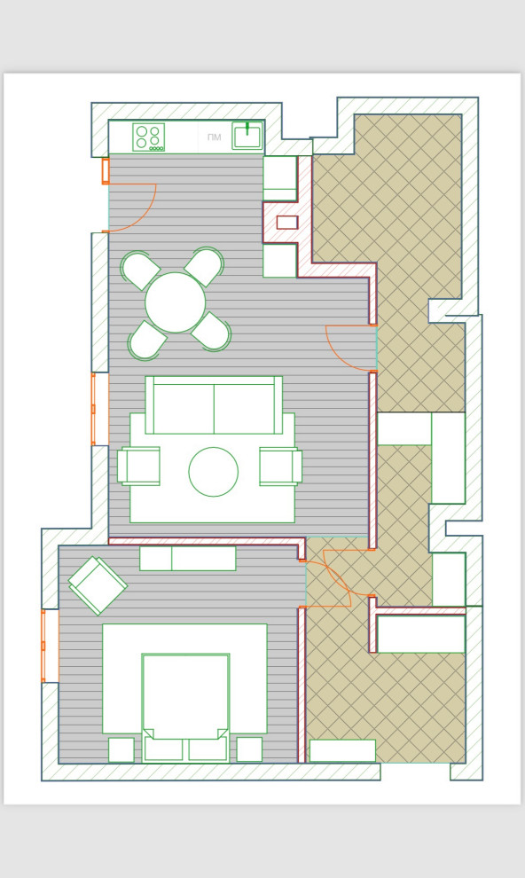 Планировка с расстановкой мебели