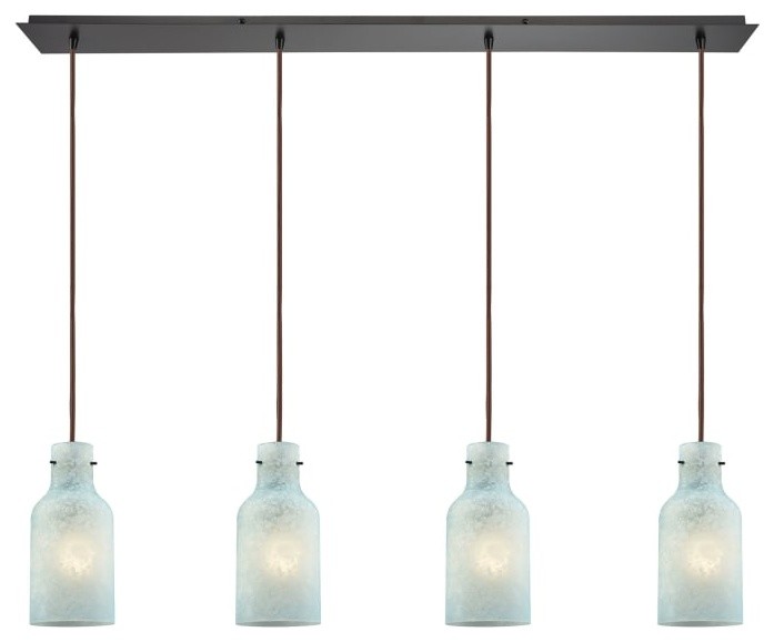 Weatherly 4-Light Linear Pan Pendant, Oil Rubbed Bronze - Transitional ...