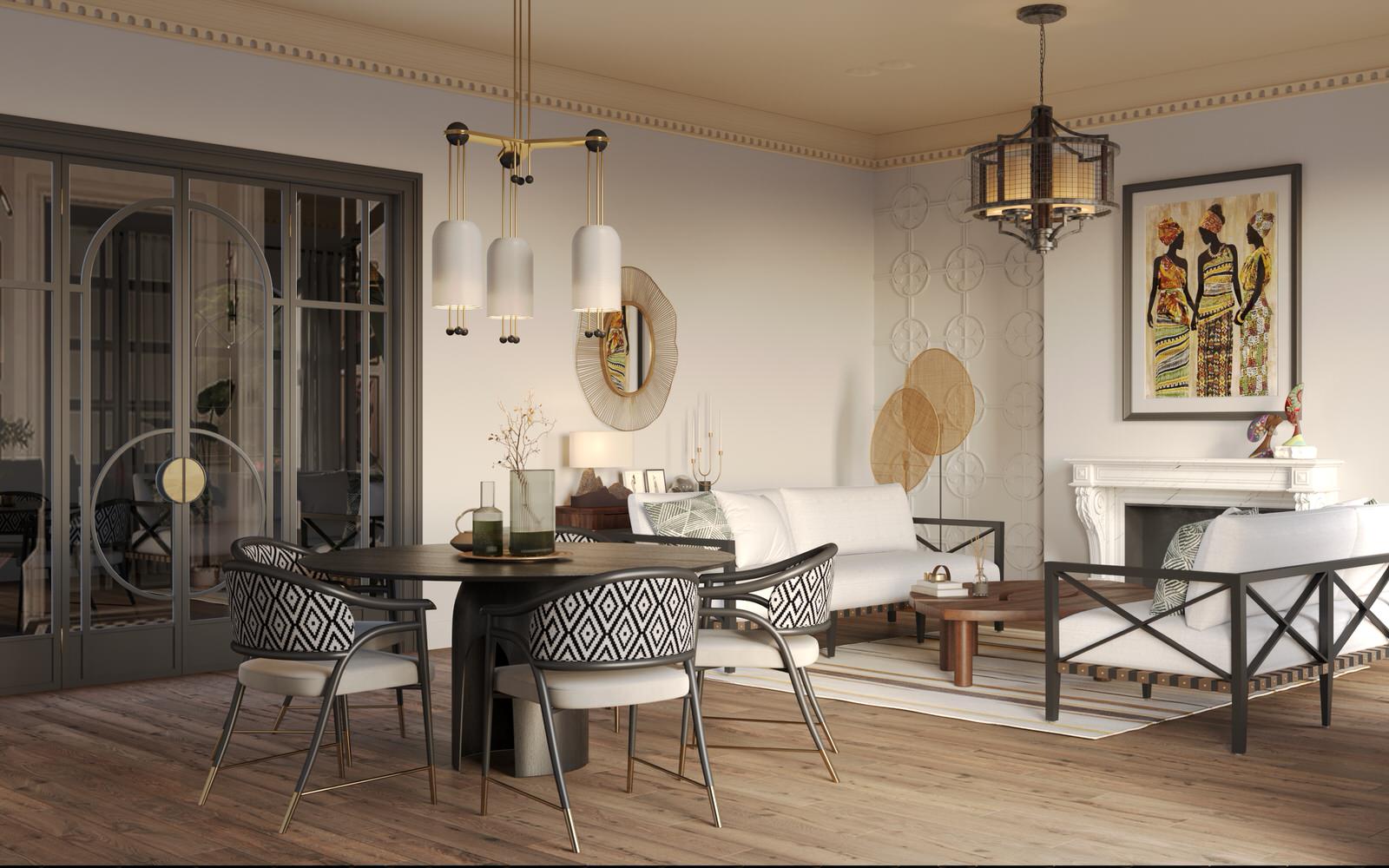 Загородный дом в Английском колониальном стиле в элементами Ар-деко