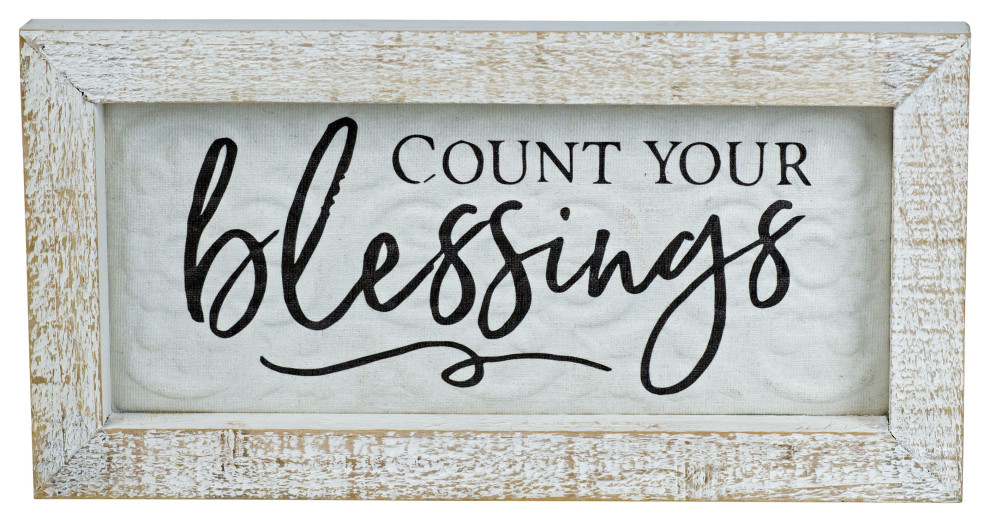 Wood Sign "Blessings" Farmhouse Prints And Posters by VIP
