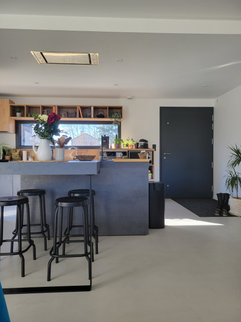 Cuisine design avec ilot ouverte sur le séjour - Moderne - Cuisine ...