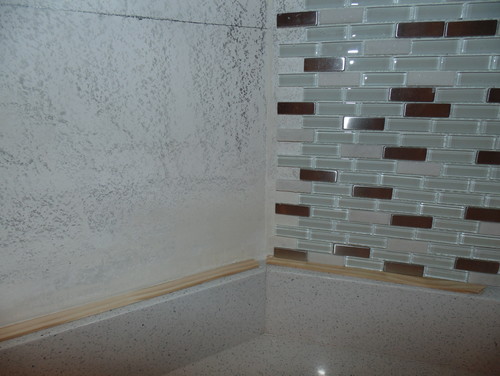 Install Mosaic Tiles On Interior At 22 5 Degrees Wall The Cabinets Above Each Wall And Also Follow Counter Tops I Do Not Know If This Would Be Best Way All Suggestions Much Reciated